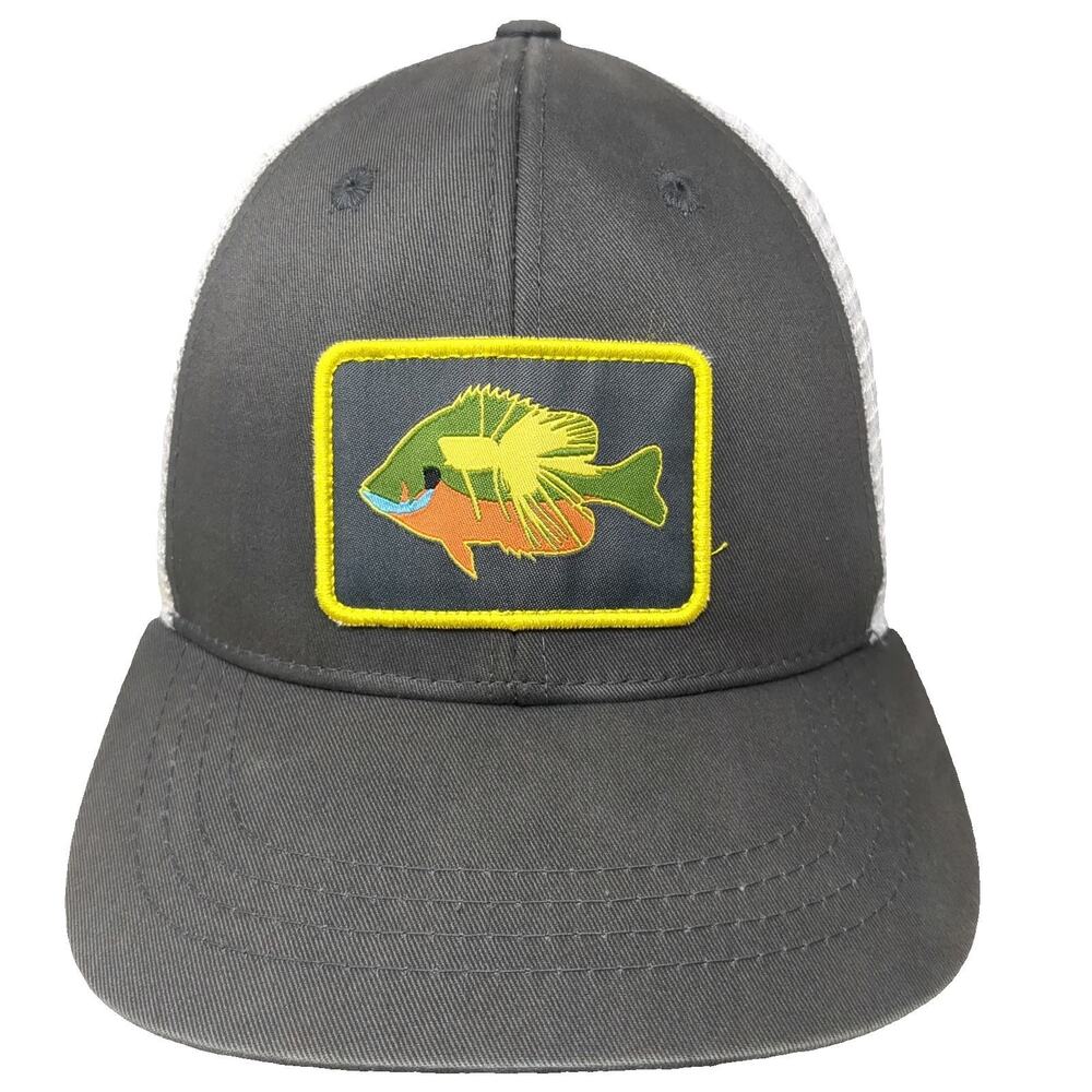 RepYourWater Trucker Hat Gray One Size Mesh Snapback Sunfish Patch Fishing Gear